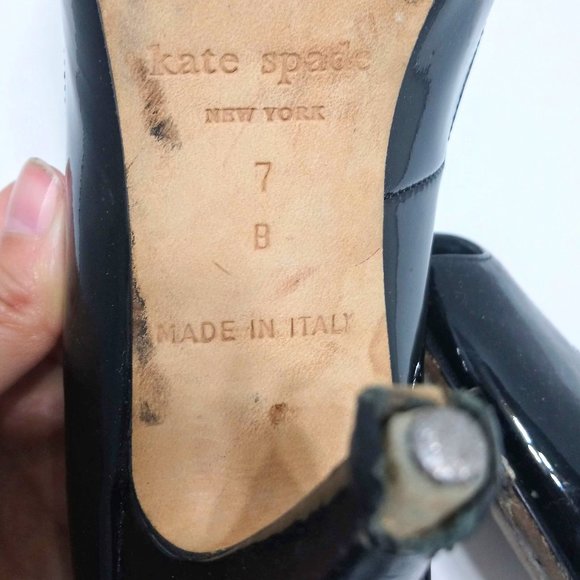 Kate Spade Classic Peep Toe Heels Pumps 7B Black - Picture 6 of 6